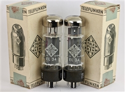 BEST EL34 Telefunken EL34 WING-PLATE MATCHED PAIR